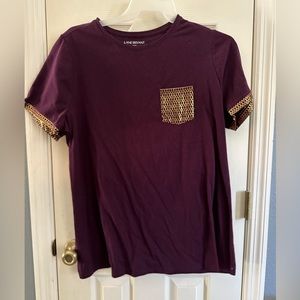 Lane Bryant Shirt 14/16  Purple Gold Pocket